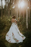 Supernfb Tavimart Transparent V-neck Wedding Dress New Design Rose Collection White Dress For Bridal Open Back Long Evening Dresses Elegant Gowns