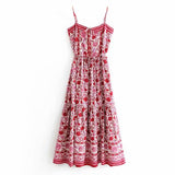 Supernfb Dresses Gypsy sleeveless summer Dresses rayon floral print sundress maxi strap dress for women vestidos