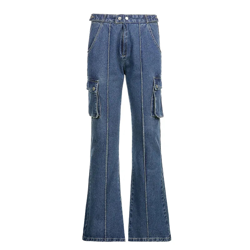 supernfb Vintage Slim Jeans Low Rise Jeans Women Spring Autumn Streetwear Denim Trousers Femme Vintage Casual Flare Pants Chic