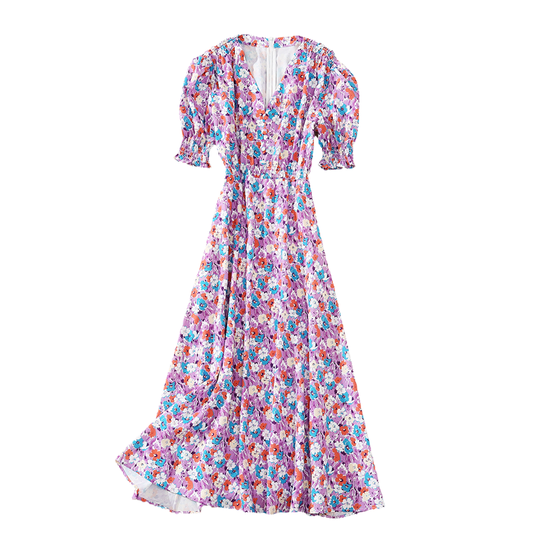 Supernfb Princess High Quality Summer New Women'S Party Outing Elegant Chic Gentlewoman Elegant Casual Floral Casual Midi Dress