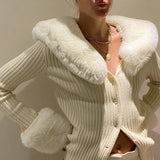 Supernfb Sweater Cardigan Women Autumn Winter Sweater Coat Knitted Cardigan Jacket Casual Beige Long Sleeve Outwear Party