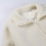 Winter Jacket Wome Early Winter New Coat Leisure Single Letter Embroidered Lamb Cashmere White Long Sleeve Coat