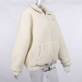 Winter Jacket Wome Early Winter New Coat Leisure Single Letter Embroidered Lamb Cashmere White Long Sleeve Coat