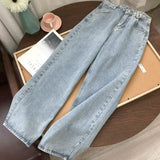supernfb Women jeans White Jeans For Girls Fashion Full Length High Waist Vintage Trouser For Frmale Women's Denim Pants Streetwear