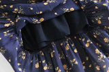 Supernfb Women Ruffle Edged Neckline Adjustable Strap Ties Midi Dress In Floral Print