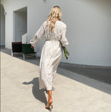 Supernfb New Design  Women Summer Long sleeve Floral print Long dress