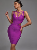 Purple Bandage Dress New Women's Bodycon Dress Elegant Sexy Strappy Evening Club Party Dress High Quality Summer Outfits