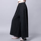 Supernfb  Summer New Women's Wide-leg Pants Casual Retro Cotton and Linen Thin High-waisted Wide-leg Pants Slim Loose Trousers