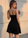 Supernfb Summer A-line Mini Dress Sexy Spaghetti Strap Tube Top Backless Dress Lace-up Slim Dress Sweet Party Casual Vacation Women'