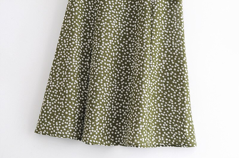 Supernfb Indie Skirt Folk France Style Vintage Polka Dot PrintSexy Forking High Waist Midi Skirt Women
