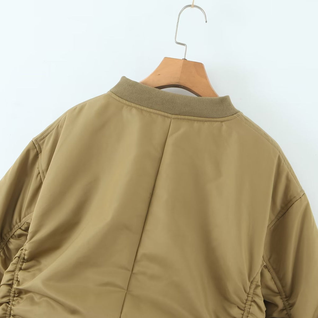 Supernfb American Vintage Coat Ins Blogger Vintage Loose Boyfriend Lovers Khaki Solid Bomber Jacket Women