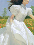 Supernfb Tavimart  Spring French Wedding Party Dress Retro Fashion Casual Sweet Long Tail Dress vestidos mujer abiti da sera vestidos de gala