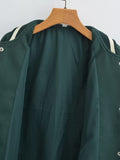 Supernfb Vintage Pu Leather Woole Coat Women Splicing Loose Bomber Jacket