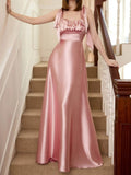 Supernfb New Gorgeous Ball Gown Sweetheart Pink Sparkle Satin Prom Dresses Elegant Burgundy Lady Full Length Robe De Soiree Cocktail