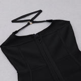 Supernfb Women Sexy Halter Bandages Dress New Backless Patchwork Clothes Club Party Bodycon Dresses