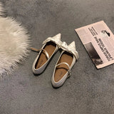 supernfb -  Fashion Pointed Toe Women Flat Shoes  Spring Bow Knot Shallow Ballerinas Female Mary Jane Shoes Flat Heel Girl's Zapatos