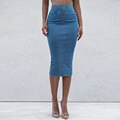Supernfb Limit Sale High Quality Summer Denim Skirt for Women Blue Fashion Short Skirt Slim Ladies