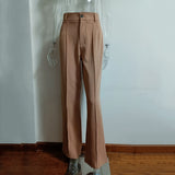Supernfb High Waisted Casual White Trousers Women Brown Stright Pants Office Lady Korean Style Women Pantalones De Mujer