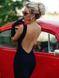 Midi Bandage Dress for Women Sexy Black Party Dresses Spaghetti Strap Elegant Backless Evening Birthday Club Outfits Summer