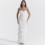 Supernfb Tavimart Summer Elegant White Women Ready To Wear Dresses Maxi Luxury Lace Bodycon Wedding Event Party Dress Formal Occsaion