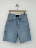 supernfb Women Baggy Denim Pants Summer High Waist Korean Streetwear Ripped Jeans Woman Vintage Blue Button Jeans Shorts