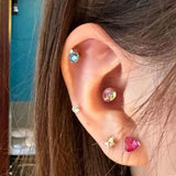 Supernfb Tavimart 5Pcs Cute Colorful Zircon Heart Stud Earrings for Women Girls Sweet Mini Small Round Piercing Earrings Wedding Jewelry Gifts