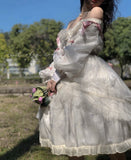 Supernfb Vintage Victorian Lolita Princess Dress Women Elegant Sweet Flower Lace Bow Dancing Party Wedding Dresses Girly Lolita Vestidos