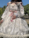 Supernfb Tavimart First Love Poem White Lolita Op Daily Wear Sweet Girl Kawaii Lolitas Dress Long Sleeve Elegant Flower Wedding Vintage Necklace