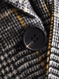 Supernfb Plaid Print Elegant Coats For Women Notched Collar Long Sleeve Lace-up Woolen Coat Streetwear Vintage Women's Cardigan Jackets