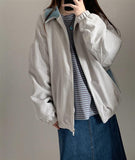 Supernfb  Corduroy Vintage Jacket Women's Winter Coats Patchwork Lapel Korean Style Loose Student Casual Padded Jacket Thick