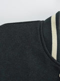 Supernfb Boyfriend Bomber Jacket Women Vintage Letter Patchwork Woolen Pu Leather Splicing Loose Coat