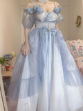 Supernfb Tavimart Flower Wedding Lolita Dress Light Gradient Blue Rose Fairy Princess Kawaii Sweet Elegant Lolitas Tea Party Dresses Victorian